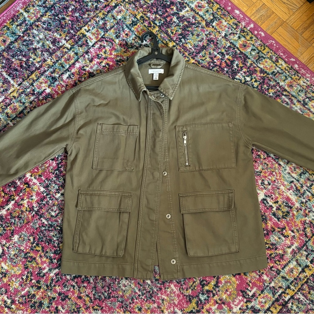 Topshop Green Camo Utility Fall/Spring Jacket